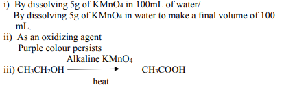 3 mL of ethanol is taken in a test tube and warmed gently 